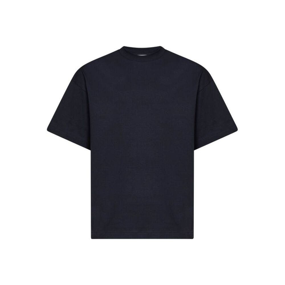Jil Sander Men Midnight Blue Cotton Boxy T-Shirt With Jil Sander Logo